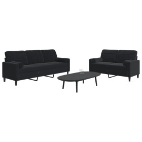 Juego de sofás con cojines 2 piezas terciopelo negro von , Sofas - Ref: Foro24-3278416, Preis: 510,81 €, Rabatt: %