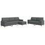 Juego de sofás 3 pzas con reposapiés y cojines tela gris claro by , Sofas - Ref: Foro24-3278344, Price: 552,84 €, Discount: %