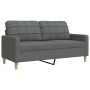 Juego de sofás 3 pzas con reposapiés y cojines tela gris claro by , Sofas - Ref: Foro24-3278344, Price: 552,84 €, Discount: %