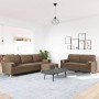 Juego de sofás 3 pzas con reposapiés y cojines tela marrón von , Sofas - Ref: Foro24-3278346, Preis: 583,45 €, Rabatt: %