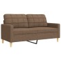 Juego de sofás 3 pzas con reposapiés y cojines tela marrón von , Sofas - Ref: Foro24-3278346, Preis: 583,45 €, Rabatt: %