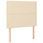 Cama box spring con colchón tela color crema 90x190 cm