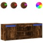 Mueble de TV LED madera ingeniería roble ahumado 139,5x34x50 cm by , TV Furniture - Ref: Foro24-852198, Price: 96,58 €, Disco...
