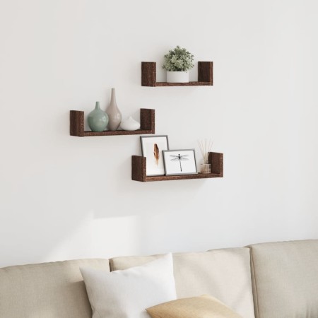 Estante de pared 3 unidades madera de ingeniería roble marrón von , Regale und Regale - Ref: Foro24-853314, Preis: 20,01 €, R...