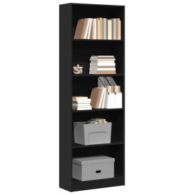 Estantería de madera de ingeniería negra 60x24x176 cm by , Bookcases and shelves - Ref: Foro24-857822, Price: 80,03 €, Discou...