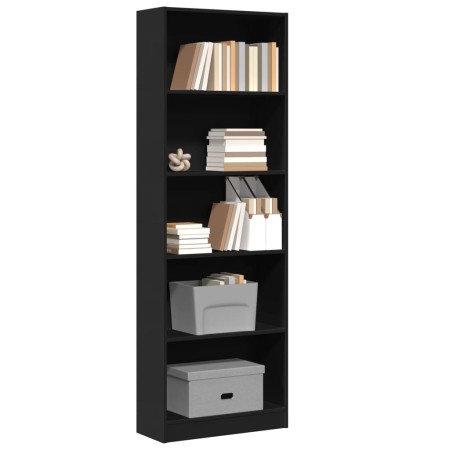 Estantería de madera de ingeniería negra 60x24x176 cm by , Bookcases and shelves - Ref: Foro24-857822, Price: 80,03 €, Discou...