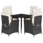 Set de muebles jardín 5 pzas con cojines ratán sintético negro by , Garden sets - Ref: Foro24-3213155, Price: 540,31 €, Disco...