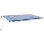 Automatic awning LED wind sensor blue and white 600x300 cm by vidaXL, Awnings - Ref: Foro24-3069171, Price: 661,34 €, Discoun...
