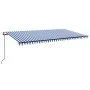 Automatic awning LED wind sensor blue and white 600x300 cm by vidaXL, Awnings - Ref: Foro24-3069171, Price: 714,08 €, Discoun...