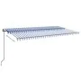 Toldo automático LED sensor de viento azul y blanco 600x300 cm de vidaXL, Toldos - Ref: Foro24-3069171, Precio: 715,27 €, Des...