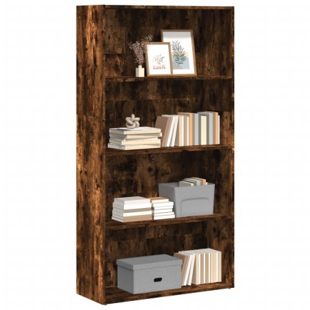 Estantería madera de ingeniería roble ahumado 80x30x152 cm de , Librerías y estanterías - Ref: Foro24-857944, Precio: 63,14 €...