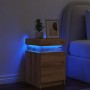 Mesilla de noche con LED madera marrón roble 35x39x55 cm von , Nachttische - Ref: Foro24-857656, Preis: 71,87 €, Rabatt: %
