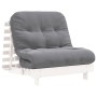 Futón sofá cama con colchón madera maciza blanco 90x206x11 cm by , Futones - Ref: Foro24-846762, Price: 232,48 €, Discount: %