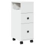Armario de baño estrecho con ruedas madera de ingeniería blanco von , Schließfächer und Lagerschränke - Ref: Foro24-855232, P...