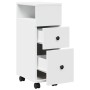 Armario de baño estrecho con ruedas madera de ingeniería blanco von , Schließfächer und Lagerschränke - Ref: Foro24-855232, P...