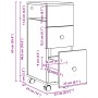 Armario de baño estrecho con ruedas madera envejecida von , Schließfächer und Lagerschränke - Ref: Foro24-855239, Preis: 56,7...