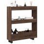 Carro de almacenaje estrecho 3 niveles madera marrón roble von , Küchen- und Speisewagen - Ref: Foro24-855247, Preis: 50,47 €...