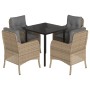 Set comedor de jardín 5 pzas con cojines ratán sintético beige by , Garden sets - Ref: Foro24-3211984, Price: 504,70 €, Disco...