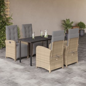 Set comedor de jardín 5 pzas con cojines ratán sintético beige by , Garden sets - Ref: Foro24-3212593, Price: 654,13 €, Disco...