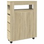 Armario de baño estrecho con ruedas madera roble Sonoma by , Lockers and storage cabinets - Ref: Foro24-855270, Price: 112,82...