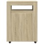 Armario de baño estrecho con ruedas madera roble Sonoma by , Lockers and storage cabinets - Ref: Foro24-855270, Price: 112,82...