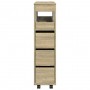 Armario de baño estrecho con ruedas madera roble Sonoma by , Lockers and storage cabinets - Ref: Foro24-855270, Price: 112,82...