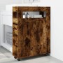 Armario de baño estrecho con ruedas madera roble ahumado by , Lockers and storage cabinets - Ref: Foro24-855272, Price: 97,93...