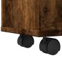 Armario de baño estrecho con ruedas madera roble ahumado by , Lockers and storage cabinets - Ref: Foro24-855272, Price: 97,93...