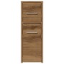 Armario de baño estrecho con ruedas madera roble artisian