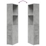 Armario de baño estrecho con ruedas madera gris hormigón by , Lockers and storage cabinets - Ref: Foro24-855298, Price: 89,67...