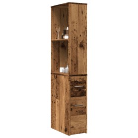 Armario de baño estrecho con ruedas madera envejecida de , Taquillas y armarios de almacenamiento - Ref: Foro24-855302, Preci...