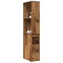 Armario de baño estrecho con ruedas madera envejecida von , Schließfächer und Lagerschränke - Ref: Foro24-855302, Preis: 96,4...