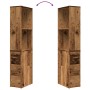 Armario de baño estrecho con ruedas madera envejecida von , Schließfächer und Lagerschränke - Ref: Foro24-855302, Preis: 96,4...