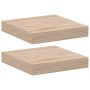 Estantes flotantes 2 uds madera de ingeniería 23x23,5x4 cm by , Shelves and shelves - Ref: Foro24-4010680, Price: 16,76 €, Di...