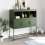 Aparador de acero laminado en frío verde oliva 100,5x39x107 cm by , Sideboards - Ref: Foro24-846594, Price: 140,19 €, Discoun...