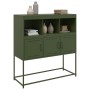 Aparador de acero laminado en frío verde oliva 100,5x39x107 cm by , Sideboards - Ref: Foro24-846594, Price: 140,19 €, Discoun...
