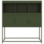 Aparador de acero laminado en frío verde oliva 100,5x39x107 cm