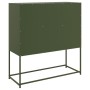 Aparador de acero laminado en frío verde oliva 100,5x39x107 cm by , Sideboards - Ref: Foro24-846594, Price: 140,19 €, Discoun...