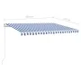 Manual retractable awning with blue and white LED 400x350 cm by vidaXL, Awnings - Ref: Foro24-3068981, Price: 375,04 €, Disco...
