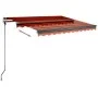 Toldo retráctil manual con LED naranja y marrón 350x250 cm de vidaXL, Toldos - Ref: Foro24-3069725, Precio: 511,16 €, Descuen...