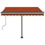 Manual retractable awning with orange and brown LED 350x250 cm by vidaXL, Awnings - Ref: Foro24-3069725, Price: 511,18 €, Dis...