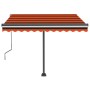 Toldo retráctil manual con LED naranja y marrón 350x250 cm de vidaXL, Toldos - Ref: Foro24-3069725, Precio: 501,91 €, Descuen...