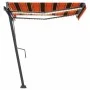 Manual retractable awning with orange and brown LED 350x250 cm by vidaXL, Awnings - Ref: Foro24-3069725, Price: 511,18 €, Dis...