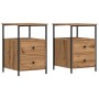 Mesitas de noche 2 uds madera roble artisan 34x35,5x50 cm de , Mesitas de noche - Ref: Foro24-857261, Precio: 120,09 €, Descu...
