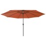 Sombrilla de jardín con luces LED terracota 400 cm von , Sonnenschirme - Ref: Foro24-312535, Preis: 109,44 €, Rabatt: %