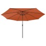 Sombrilla de jardín con luces LED terracota 400 cm von , Sonnenschirme - Ref: Foro24-312535, Preis: 109,44 €, Rabatt: %