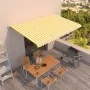 Toldo retráctil manual amarillo y blanco 500x300 cm de vidaXL, Toldos - Ref: Foro24-3069018, Precio: 387,96 €, Descuento: %