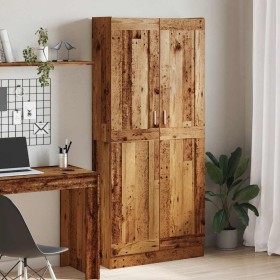Aparador madera ingeniería madera envejecida 82,5x30,5x185 cm by , Bookcases and shelves - Ref: Foro24-3318716, Price: 178,57...