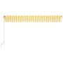 Toldo retráctil manual amarillo y blanco 500x300 cm