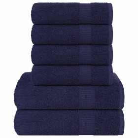 Juego de toallas 6 piezas 100% algodón azul marino 360 gsm de , Toallas de baño y manoplas - Ref: Foro24-137083, Precio: 36,2...